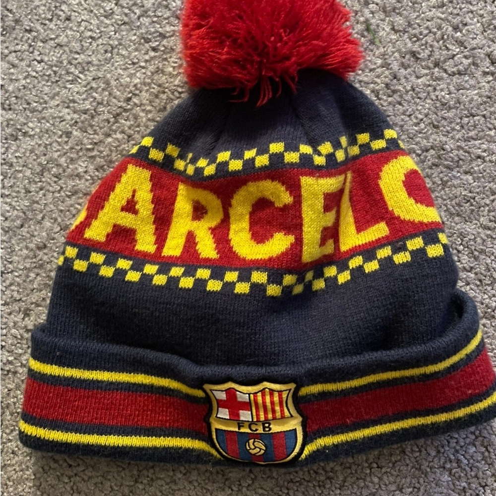 Barcelona fc soccer club winter hat